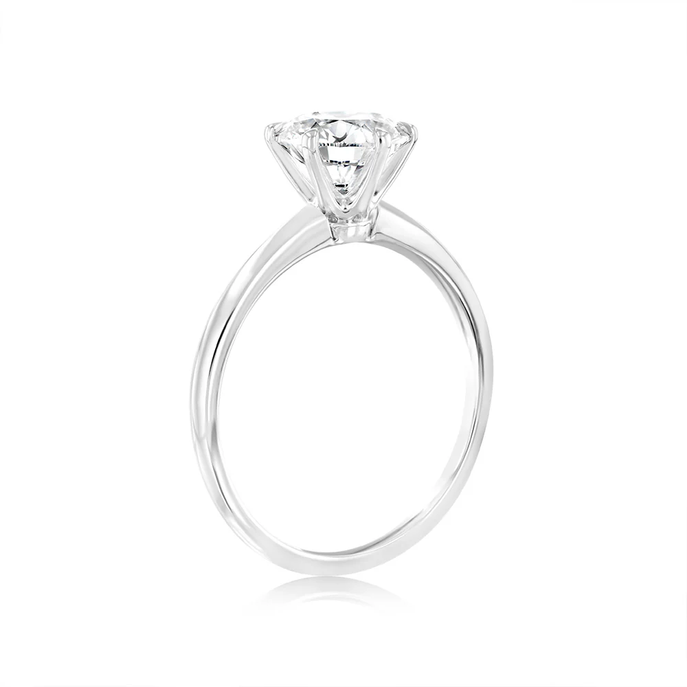 Luminesce Lab Grown Sterling Silver 2 Carat Diamond Solitaire Ring - Image 3