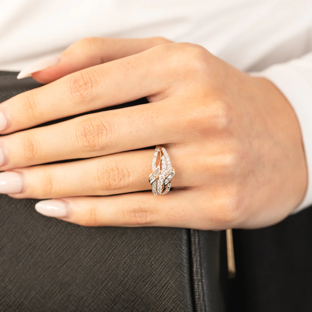 Luminesce Lab Grown Wrap Around 1/2 Carat Diamond Ring in 9ct Yellow Gold - Image 4