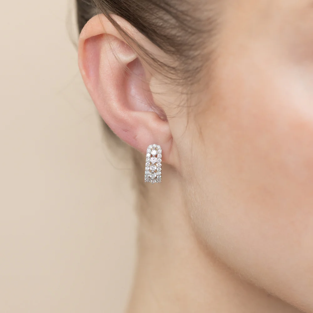 Luminesce Lab Grown1 Carat Diamond Hoop Earrings in 9ct Yellow Gold - Image 2