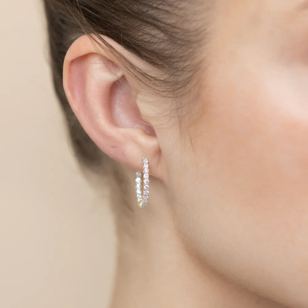 Luminesce Lab Grown1 Carat Diamond Hoop Earrings in 9ct Yellow Gold - Image 2