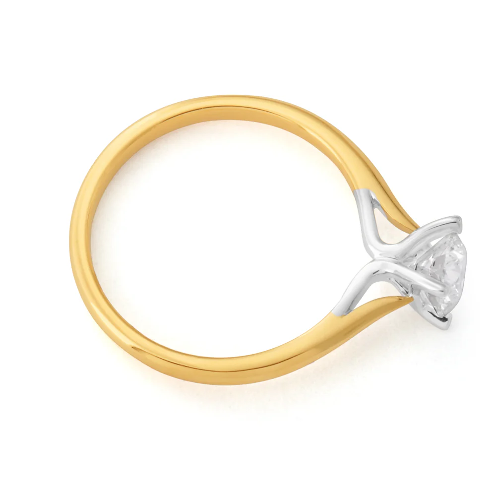 Luminesce  Laboratory Grown 1/2 Carat Diamond Ring in 18ct Yellow Gold Knife Edge - Image 2