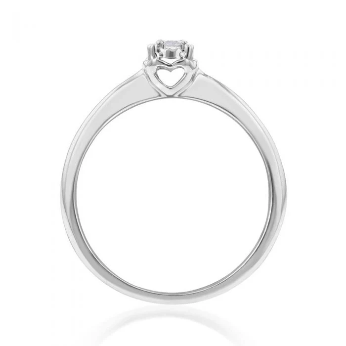 Luminesce Laboratory Grown Diamond 5-9 Point Silver Ring with love heart - Image 3