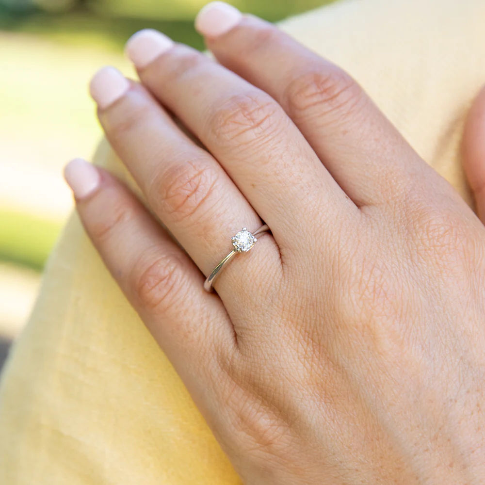 Luminesce Laboratory Grown Diamond 5-9 Point Silver Ring with love heart - Image 4