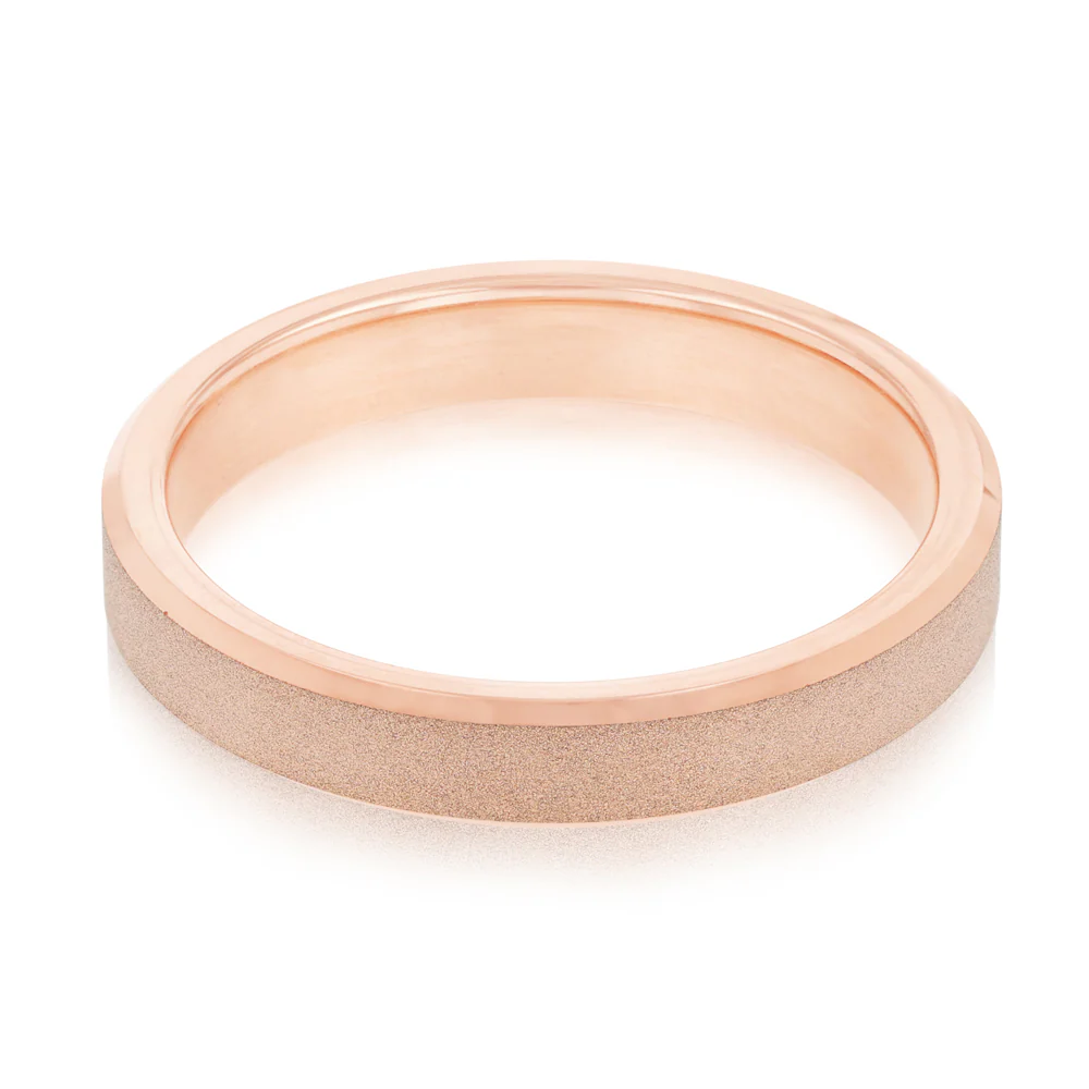 Matte Finish Rose Gold Stainless Steel Ring - Image 2