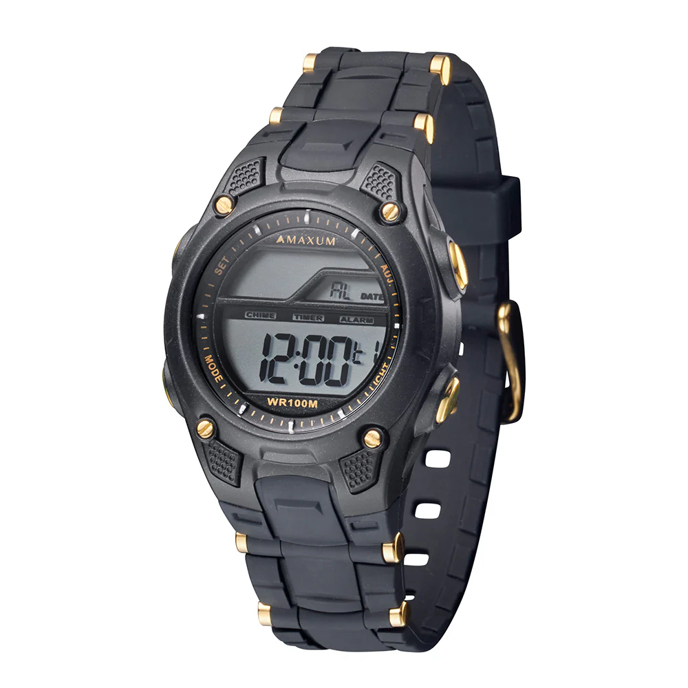 Maxum X2214L1 Black and Gold Digital Unisex Watch - Image 3