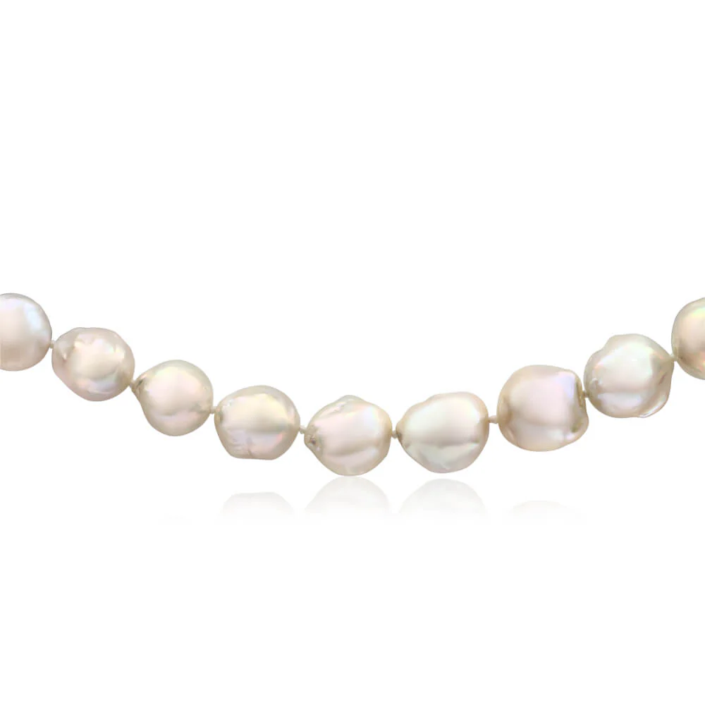 Meiko' Sterling Silver 13mm White Baroque Pearl 45cm Necklace - Image 2