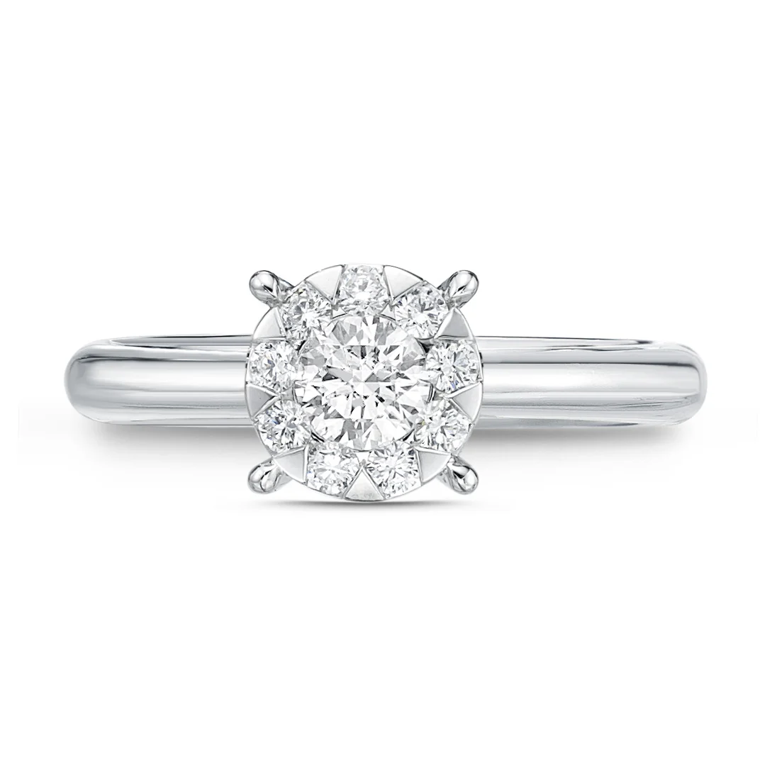 Memoire 18ct White Gold 0.30 Carat Diamond Bouquet Solitaire Ring - Image 2