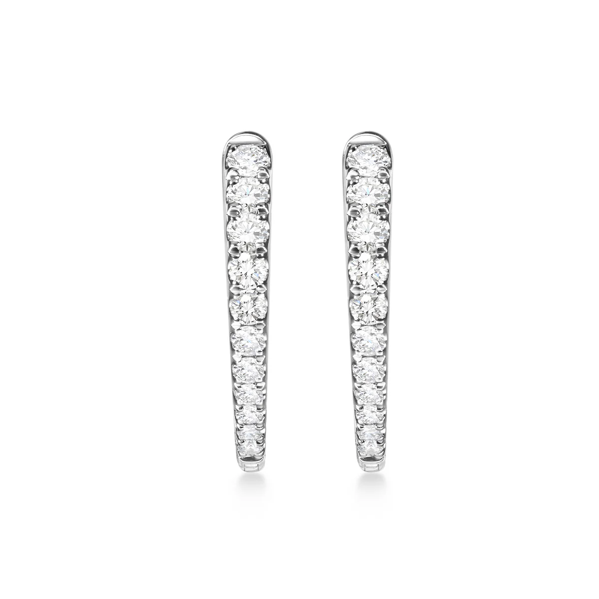 Memoire 18ct White Gold 0.30 Carat Diamond Imperial Hoop Earrings 16X14mm - Image 3
