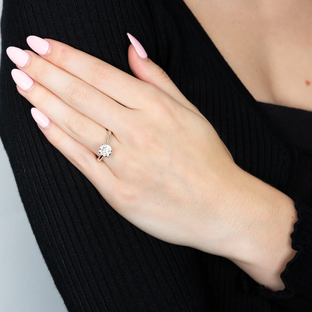 Memoire 18ct White Gold 0.45 Carat Diamond Bouquet Solitaire Ring - Image 4