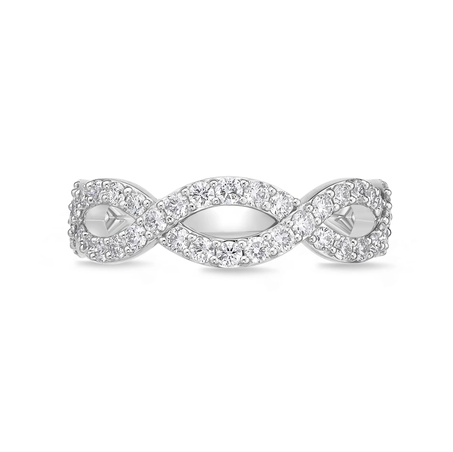 Memoire 18ct White Gold 0.70 Carat Diamond Infinity Ring - Image 2