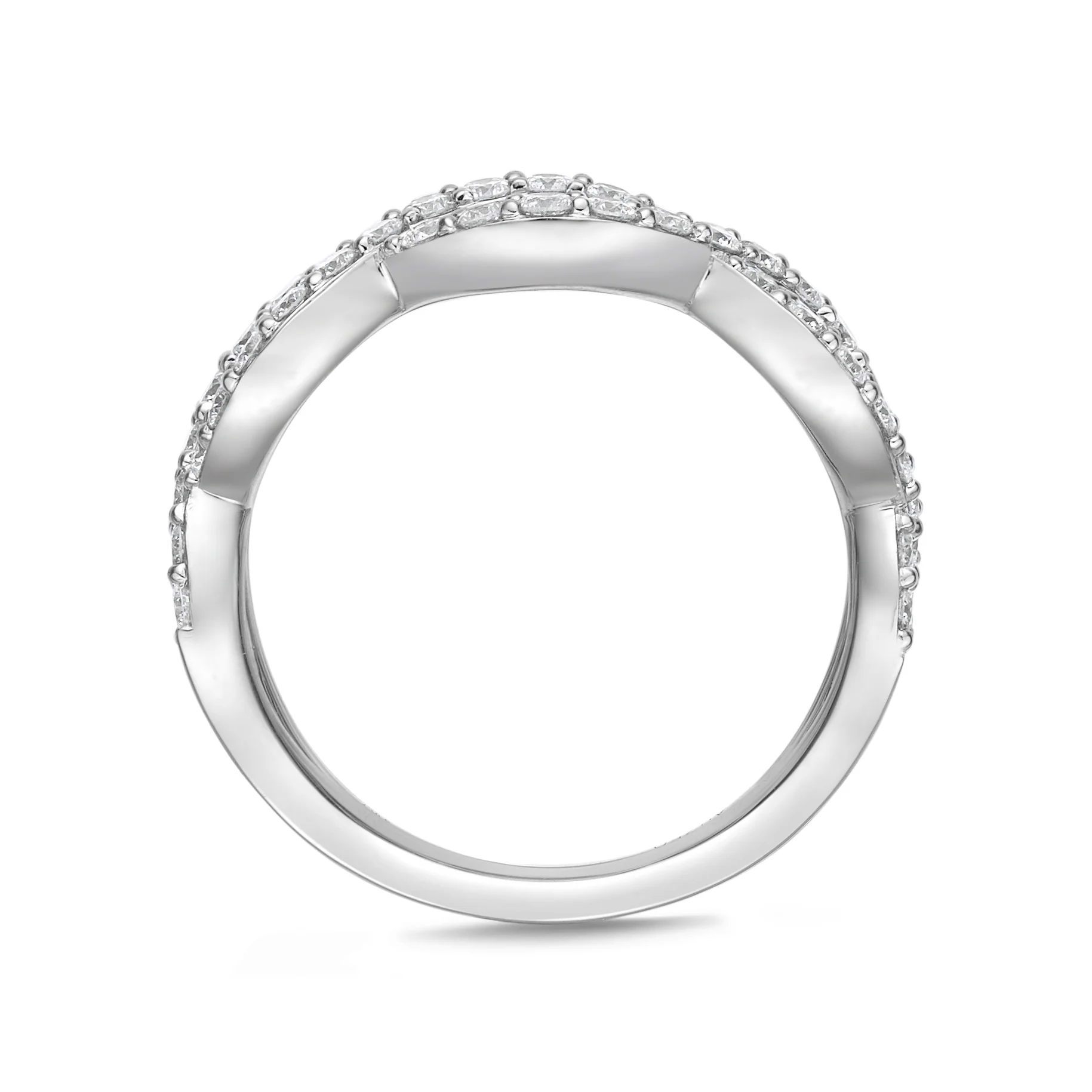 Memoire 18ct White Gold 0.70 Carat Diamond Infinity Ring - Image 3