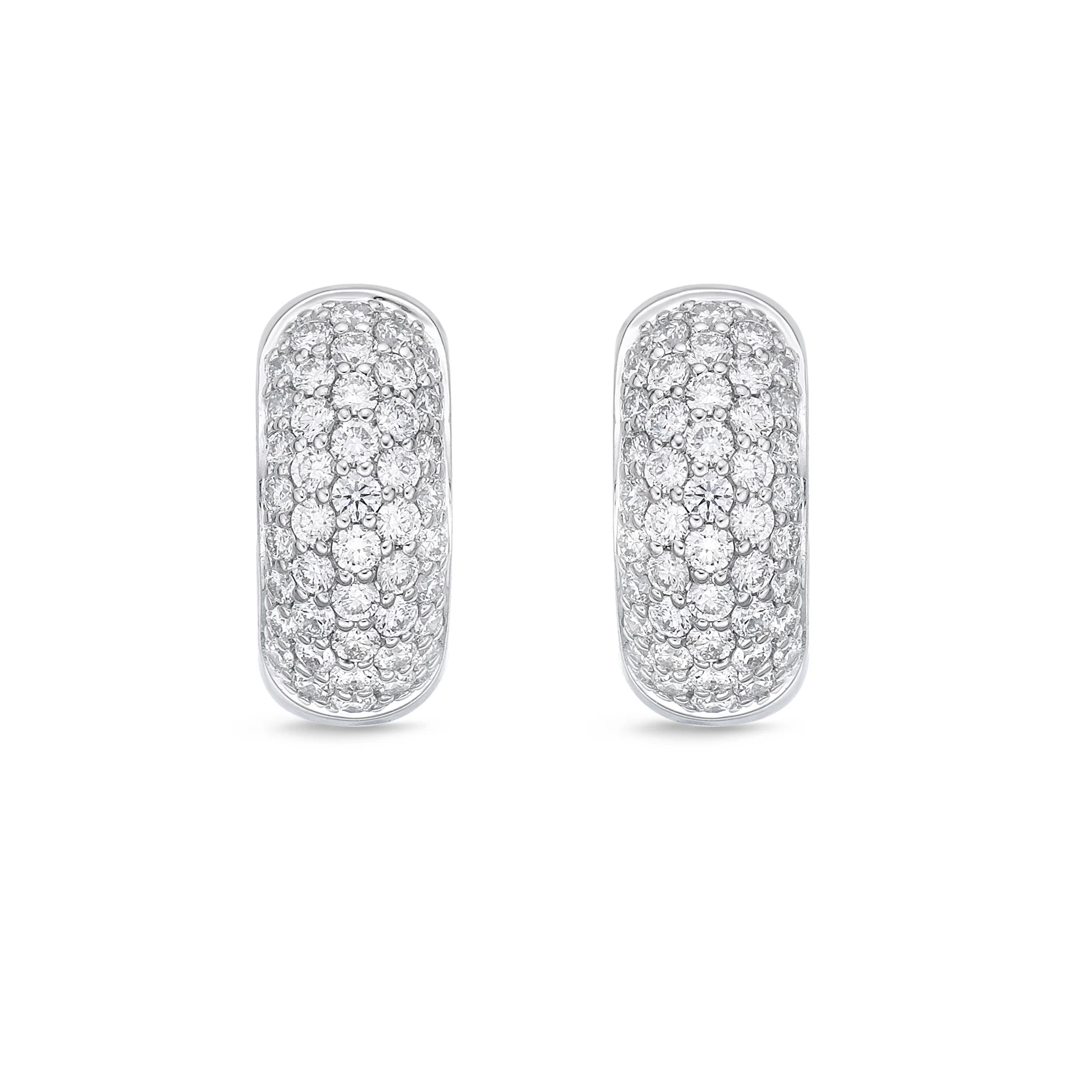Memoire 18ct White Gold 0.80 Carat Diamond Pave Huggies 13x13mm - Image 3