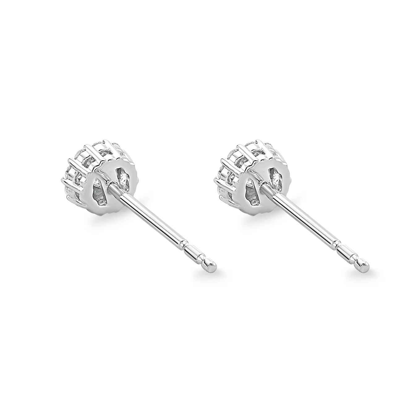 Memoire 18ct White Gold 1/4 Carat Diamond Blossom Style Fashion Studs - Image 3
