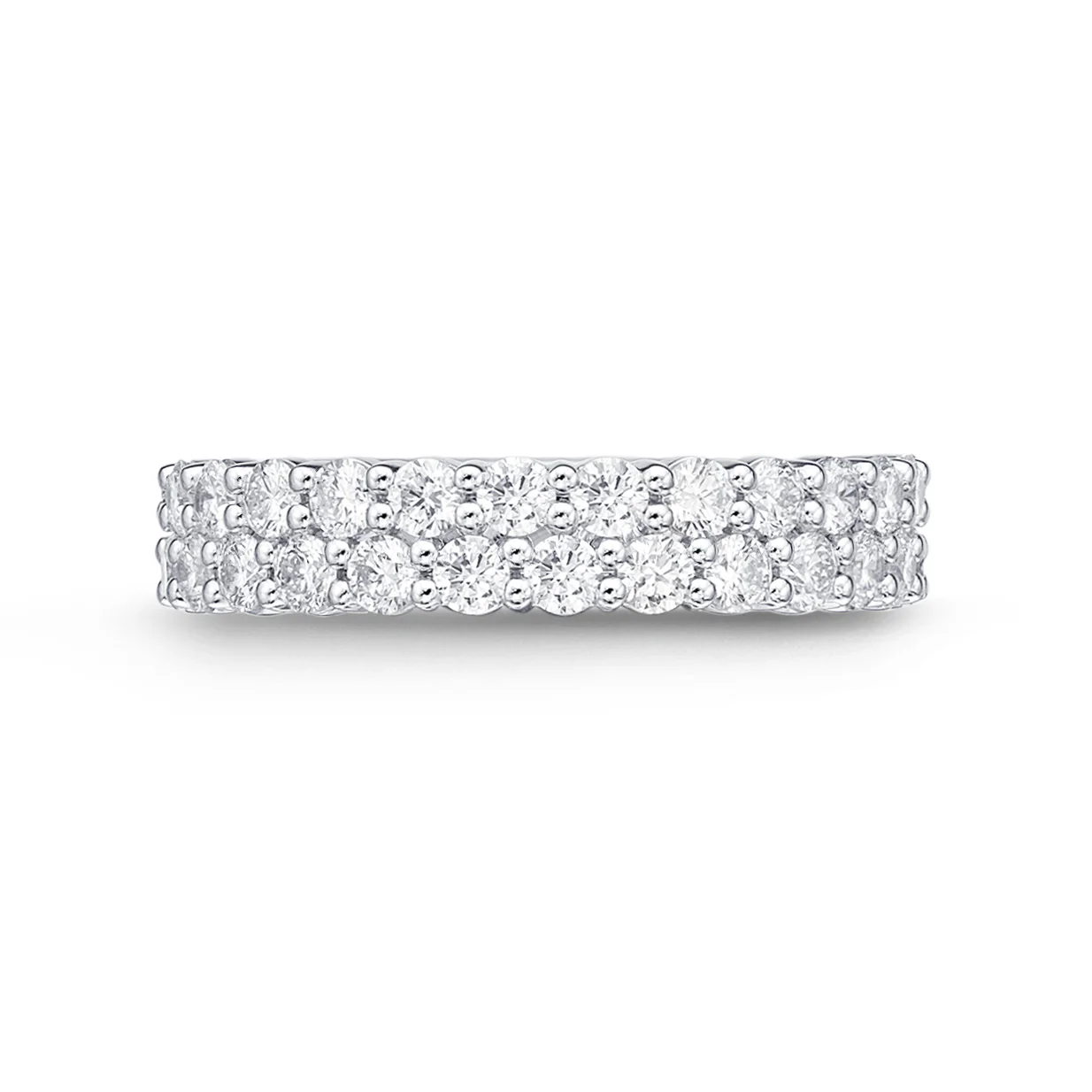 Memoire 18ct White Gold 1 Carat Diamond Paramount Half Round Eternity Ring 4.5mm - Image 2