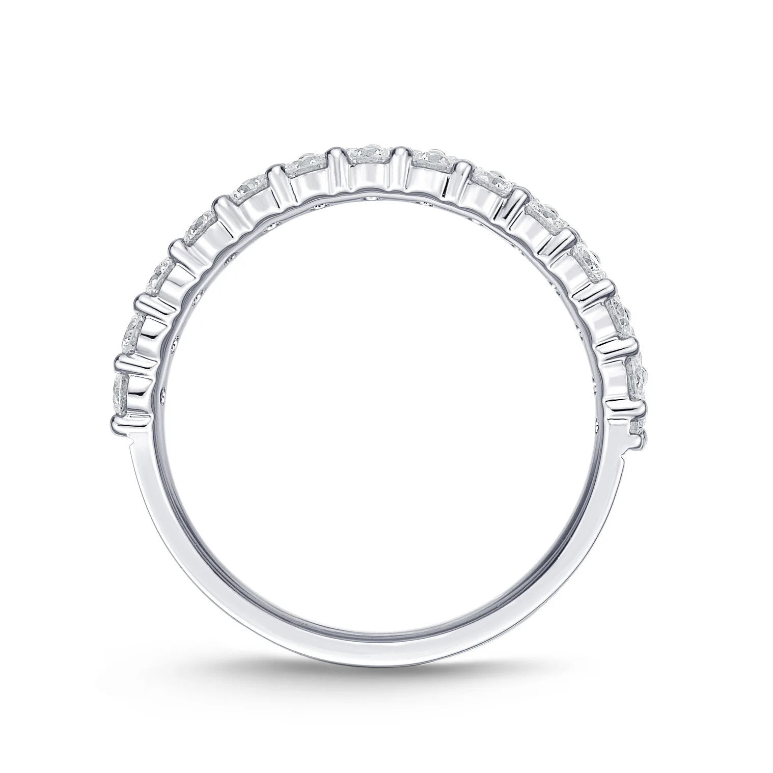 Memoire 18ct White Gold 1 Carat Diamond Paramount Half Round Eternity Ring 4.5mm - Image 3