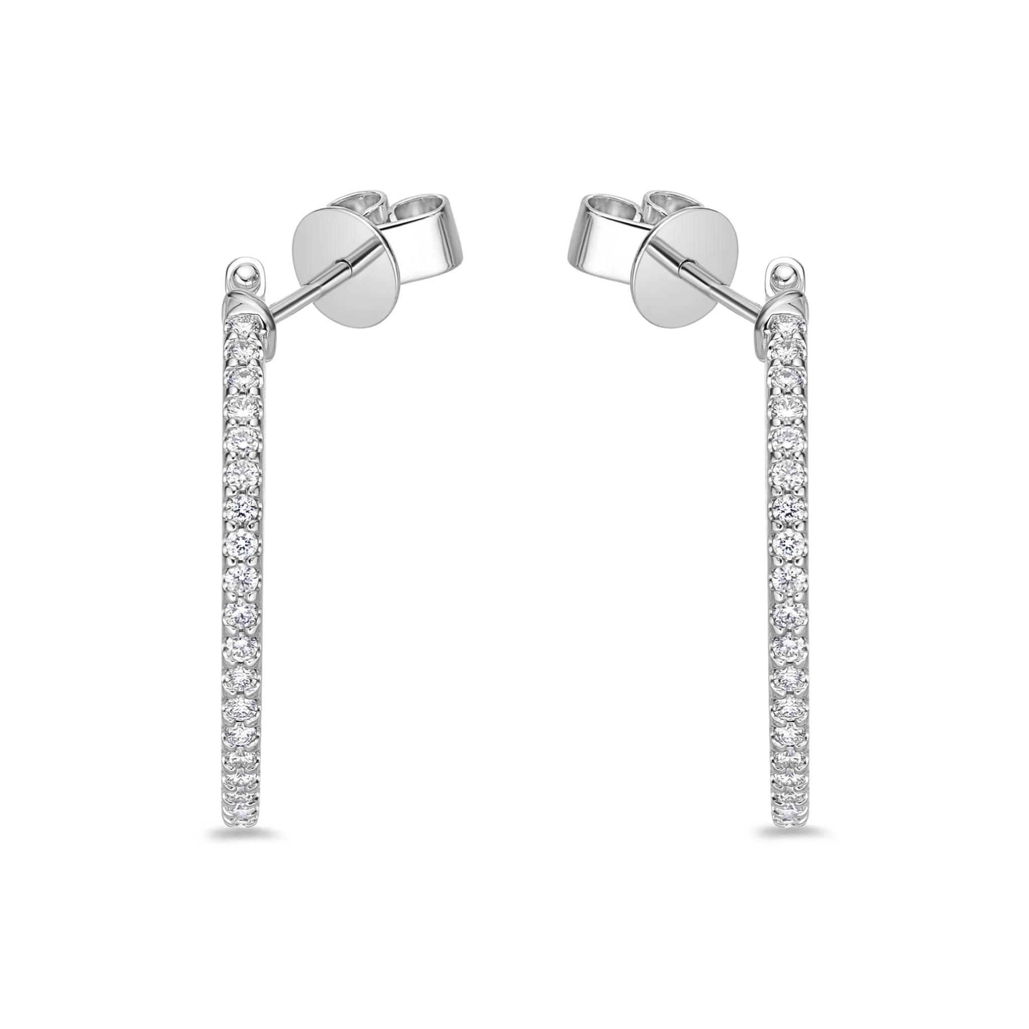 Memoire 18ct White Gold 3/4 Carat Diamond Odessa Hoop Earrings 24x24mm - Image 3