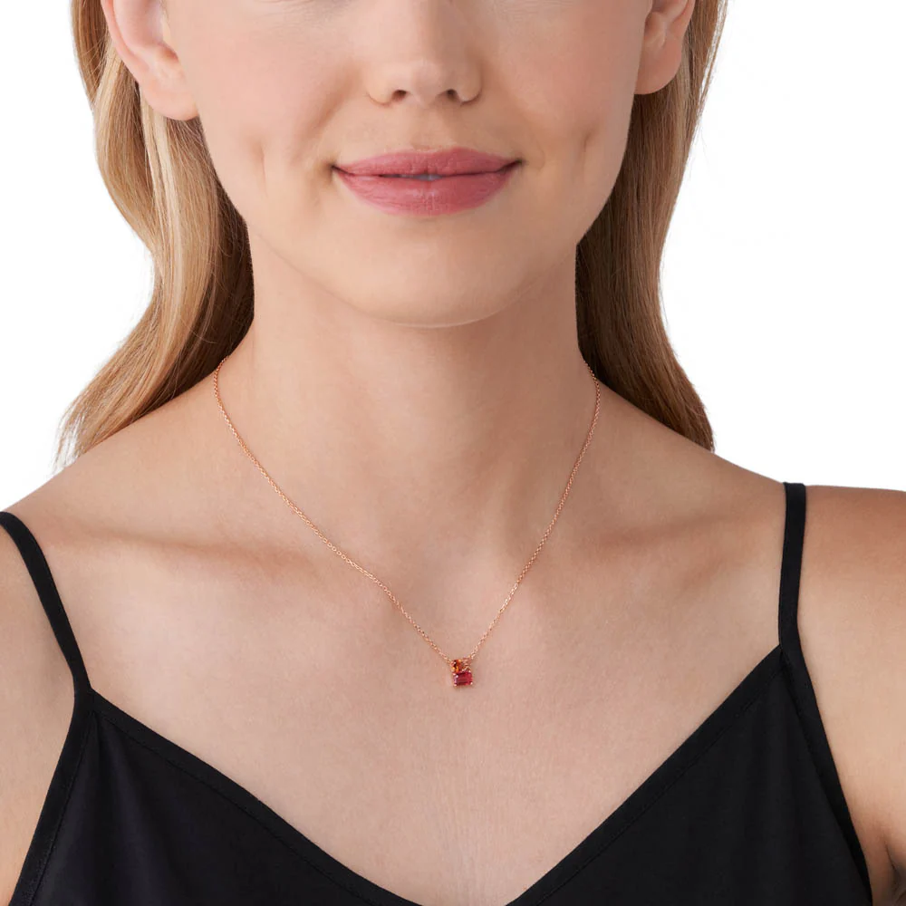 Michael Kors 14ct Rose Gold Plated Stainless Steel Premium Mixed Stone Pendant with Chain - Image 5