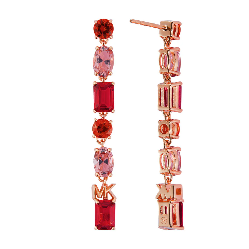 Michael Kors 14ct Rose Gold Plated Sterling Silver Drop Earring - Image 2