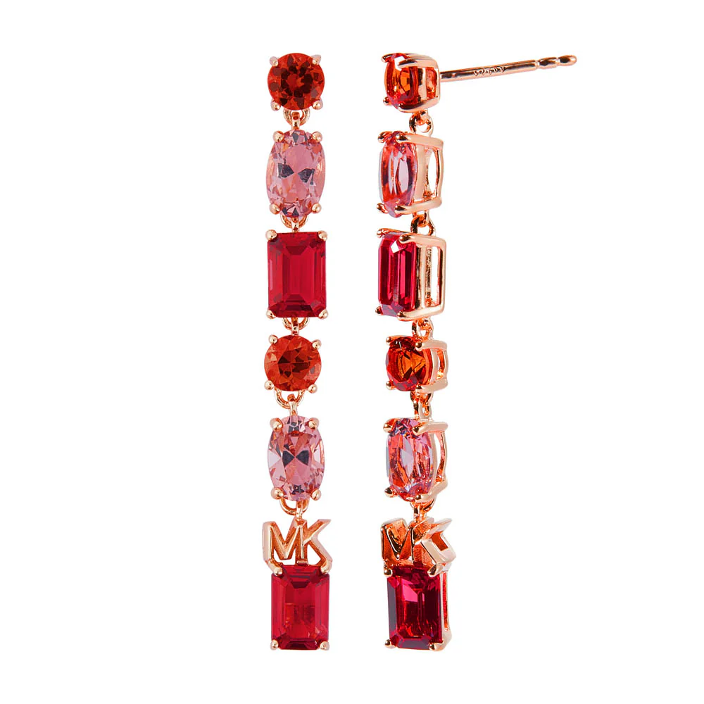 Michael Kors 14ct Rose Gold Plated Sterling Silver Drop Earring - Image 3