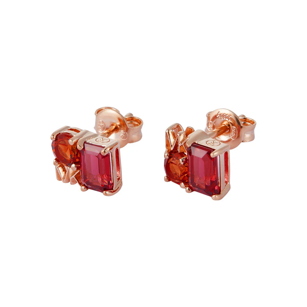 Michael Kors 14ct Rose Gold Plated Sterling Silver Mixed Stone Stud Earring - Image 3