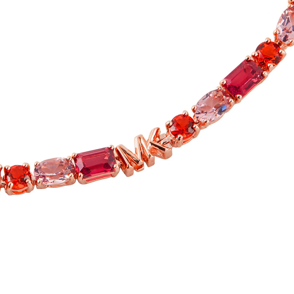 Michael Kors 14ct Rose Gold Plated Sterling Silver Premium Mixed Stone Tennis Bracelet - Image 3