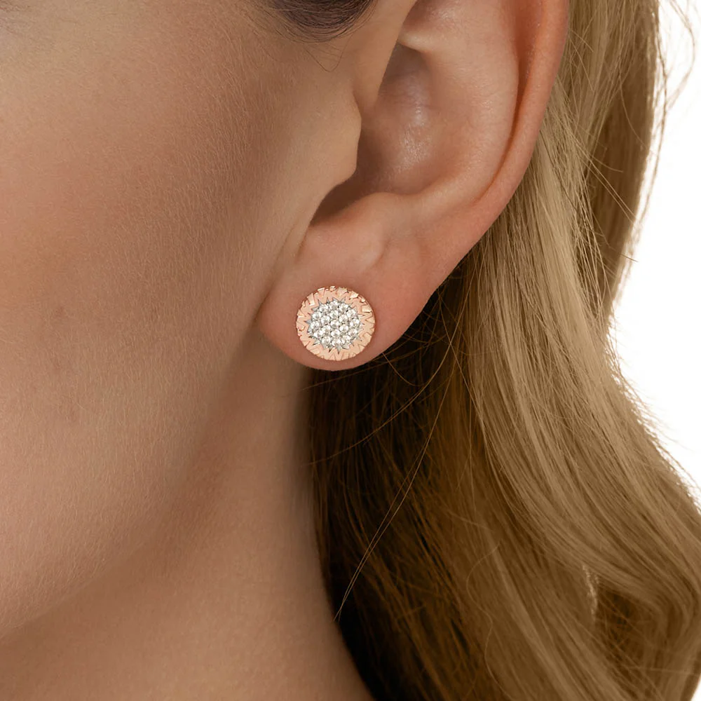 Michael Kors 14ct Rose Gold Plated Sterling Silver Premium Monogram Stud Earring - Image 5