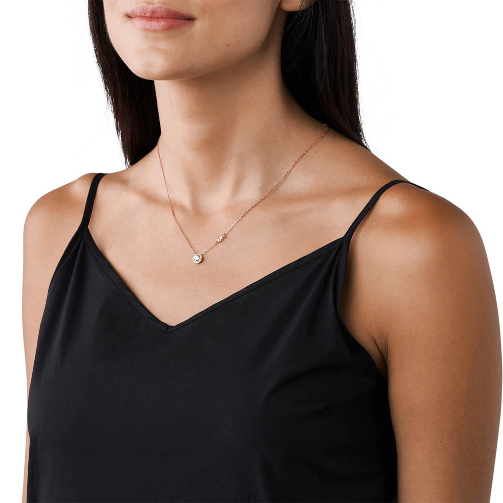 Michael Kors 14ct Rose Gold Plated  Sterling Silver Premium Round Pendant With Chain - Image 3