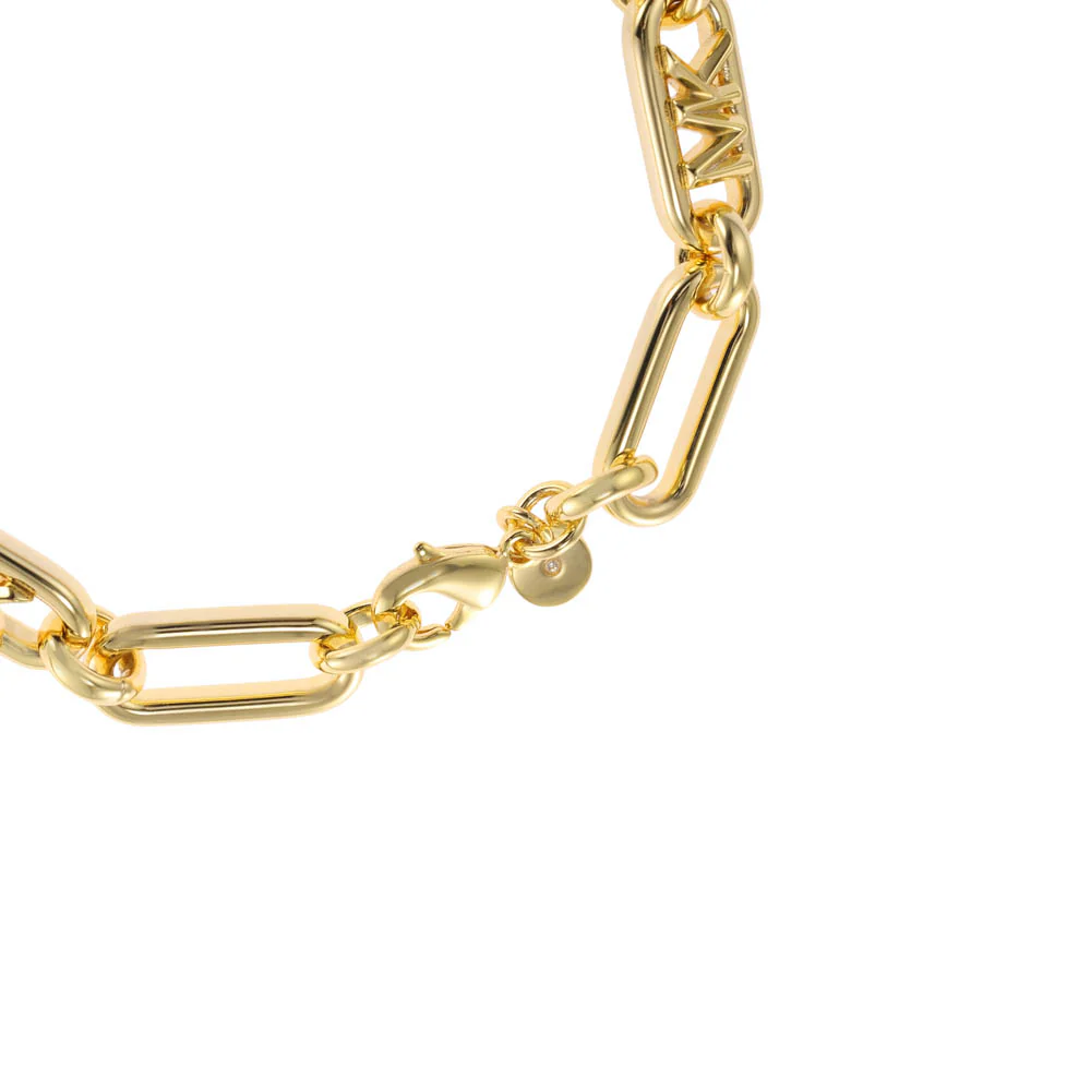 Michael Kors 14ct Yellow Gold Plated Brass Premium Empire Link Chain Bracelet - Image 3