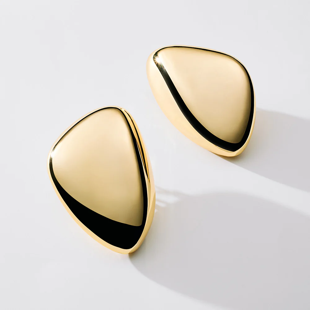 Michael Kors Gold Plated Brass Pebble Stud Earrings - Image 3