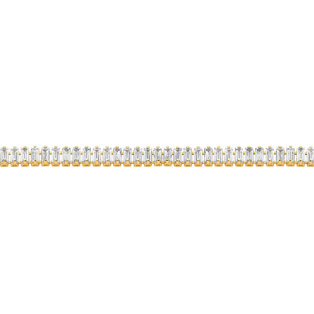 Michael Kors Gold Plated Brass Zirconia Baguette Tennis Bracelet - Image 2