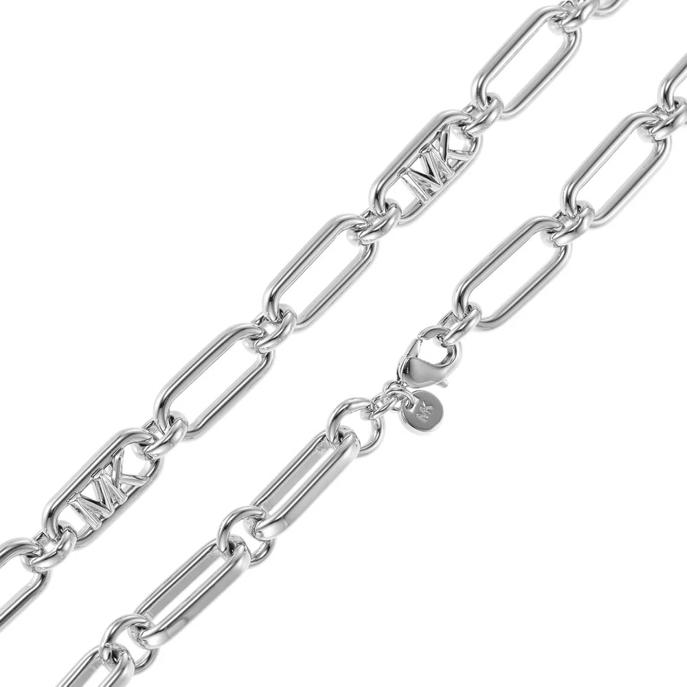 Michael Kors Platinum Plated Brass Premium Empire Link Chain - Image 4