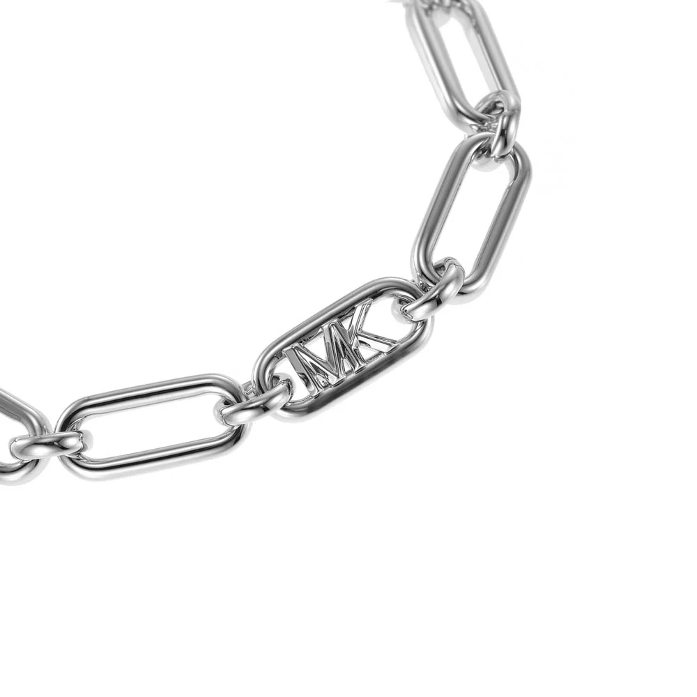 Michael Kors Platinum Plated Brass Premium Empire Link Chain Bracelet - Image 2