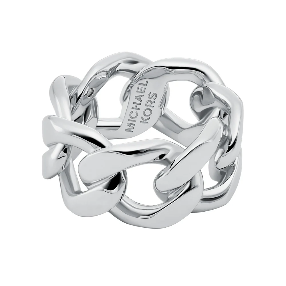 Michael Kors Silver Plated Brass Unisex Flat Curb Chain Ring - Image 2
