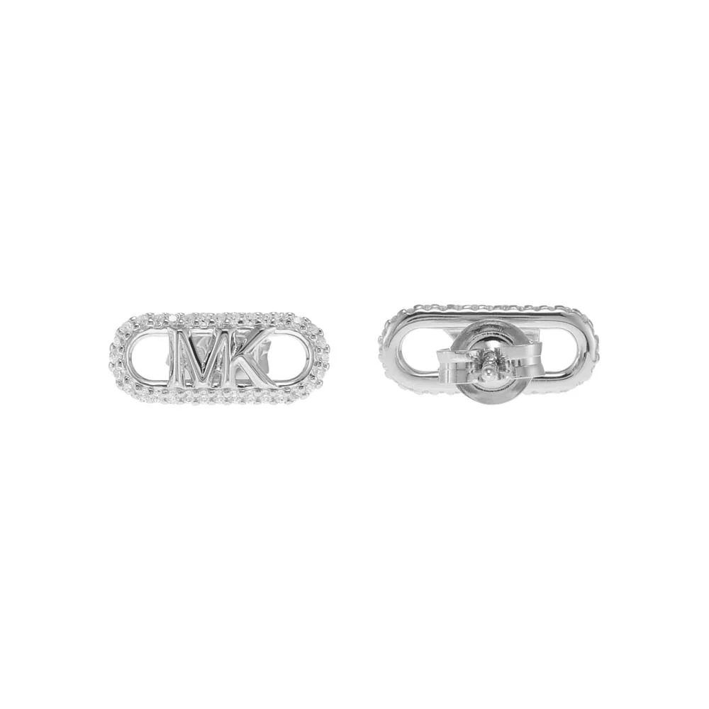Michael Kors Sterling Silver Pave Empire Link Stud Earrings - Image 2