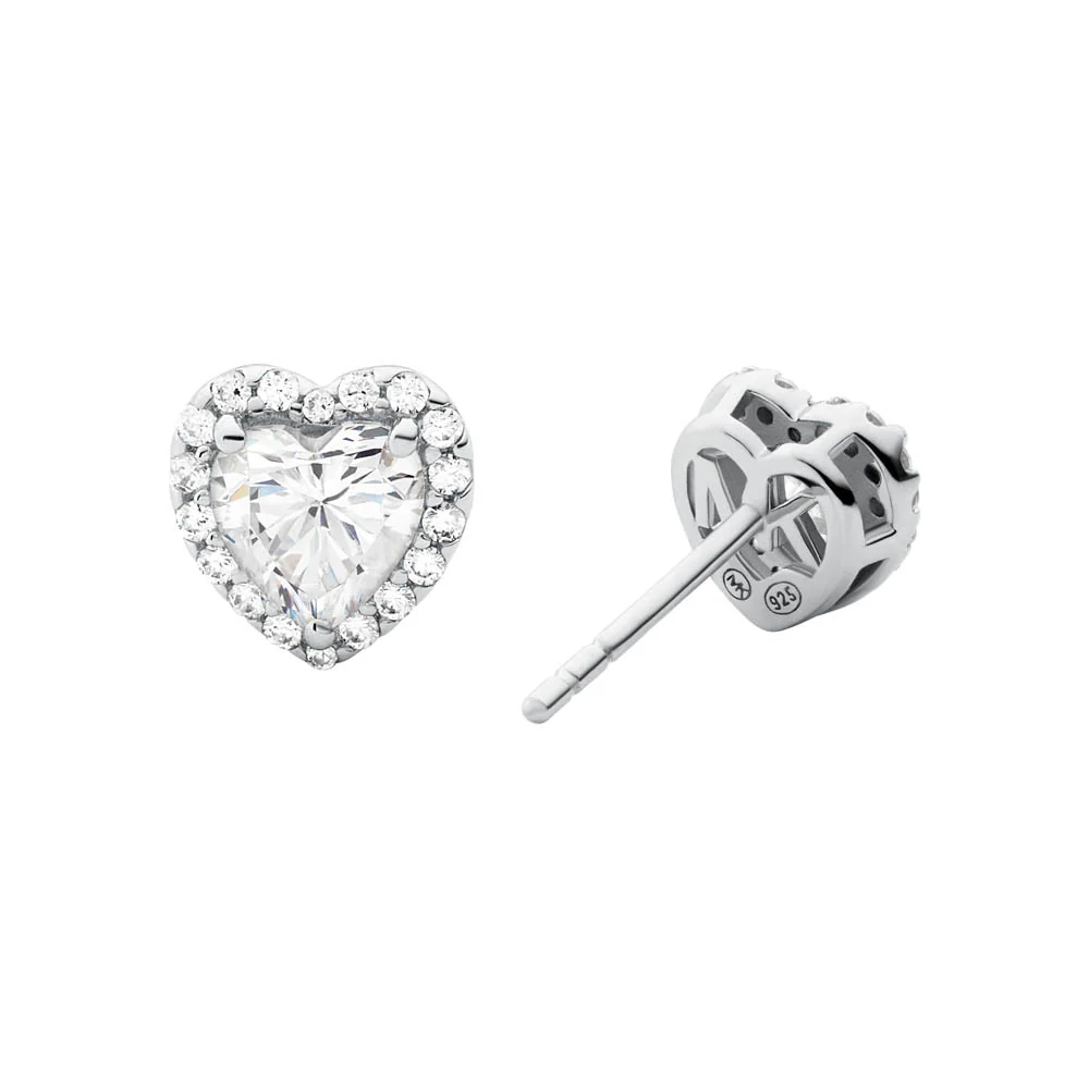 Michael Kors Sterling Silver Premium Heart Stud Earring - Image 2