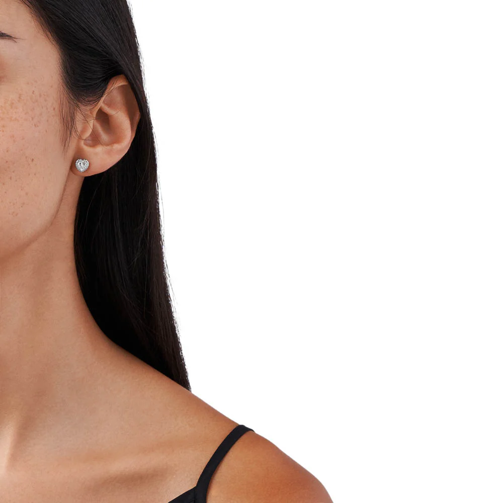 Michael Kors Sterling Silver Premium Heart Stud Earring - Image 3