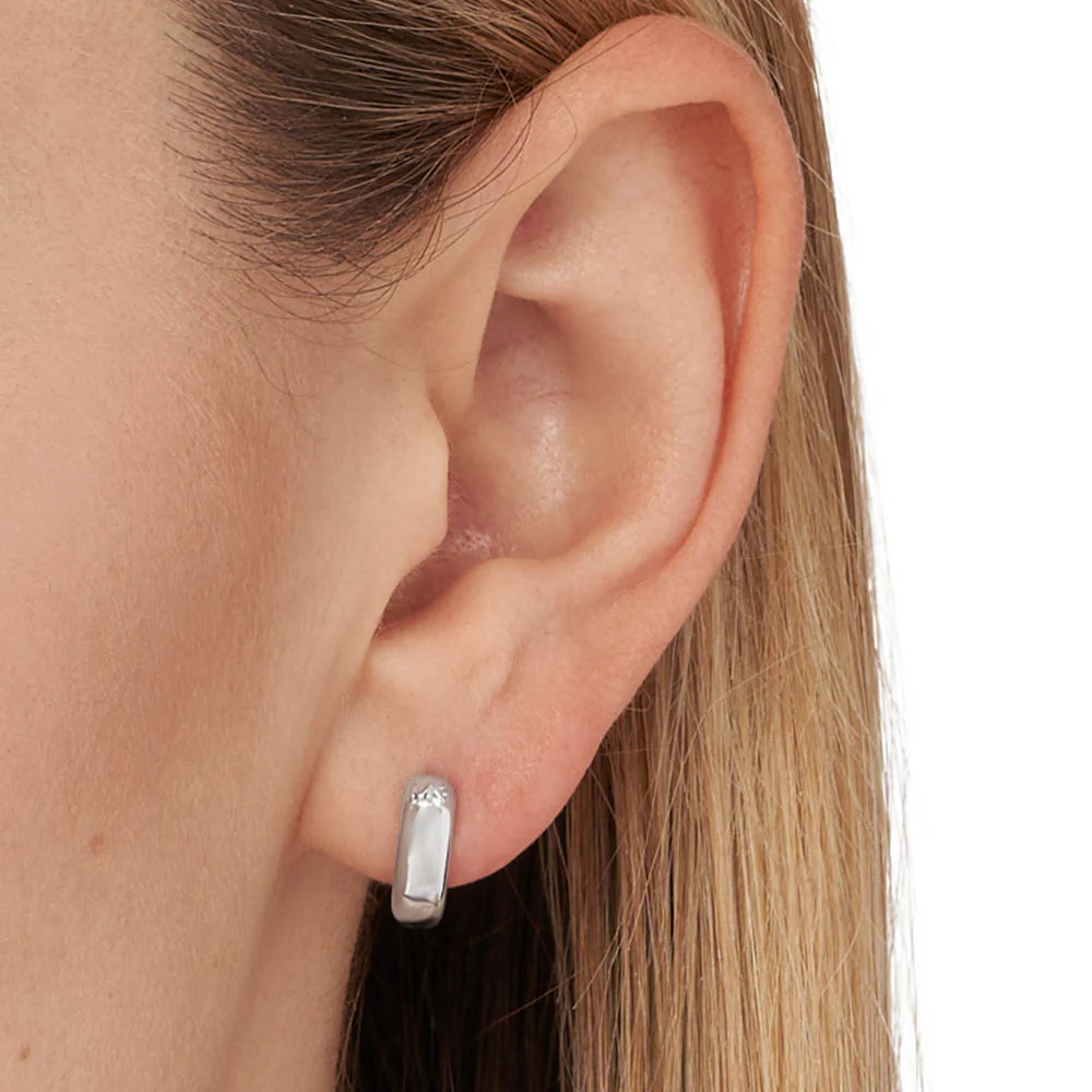 Michael Kors Sterling Silver Premium Huggies Earrings - Image 5