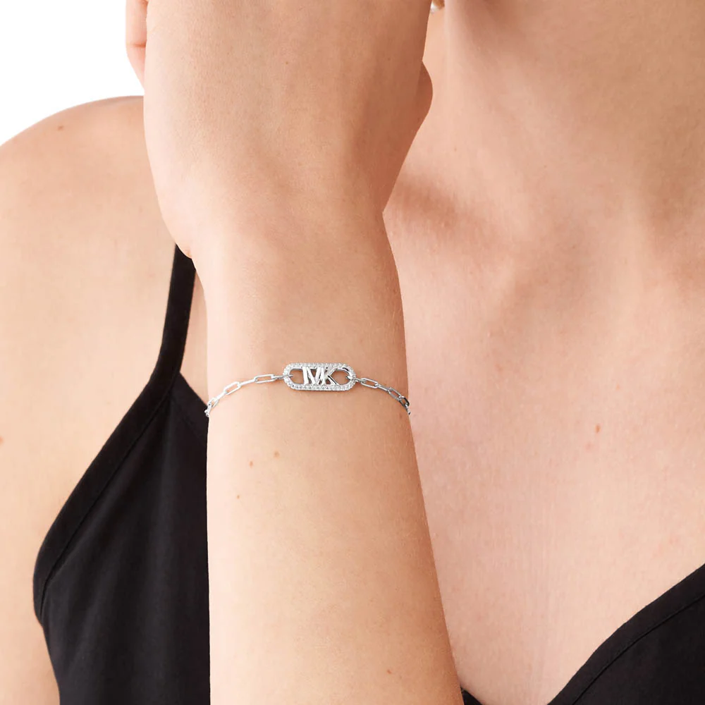 Michael Kors Sterling Silver Premium Pave Empire Link Bracelet - Image 6