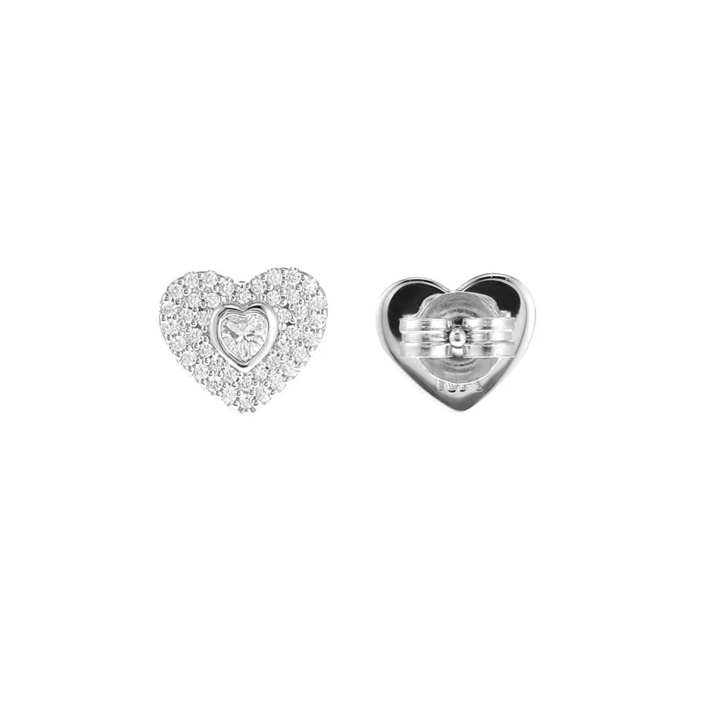Michael Kors Sterling silver Premium Pave Heart Stud Earring - Image 2