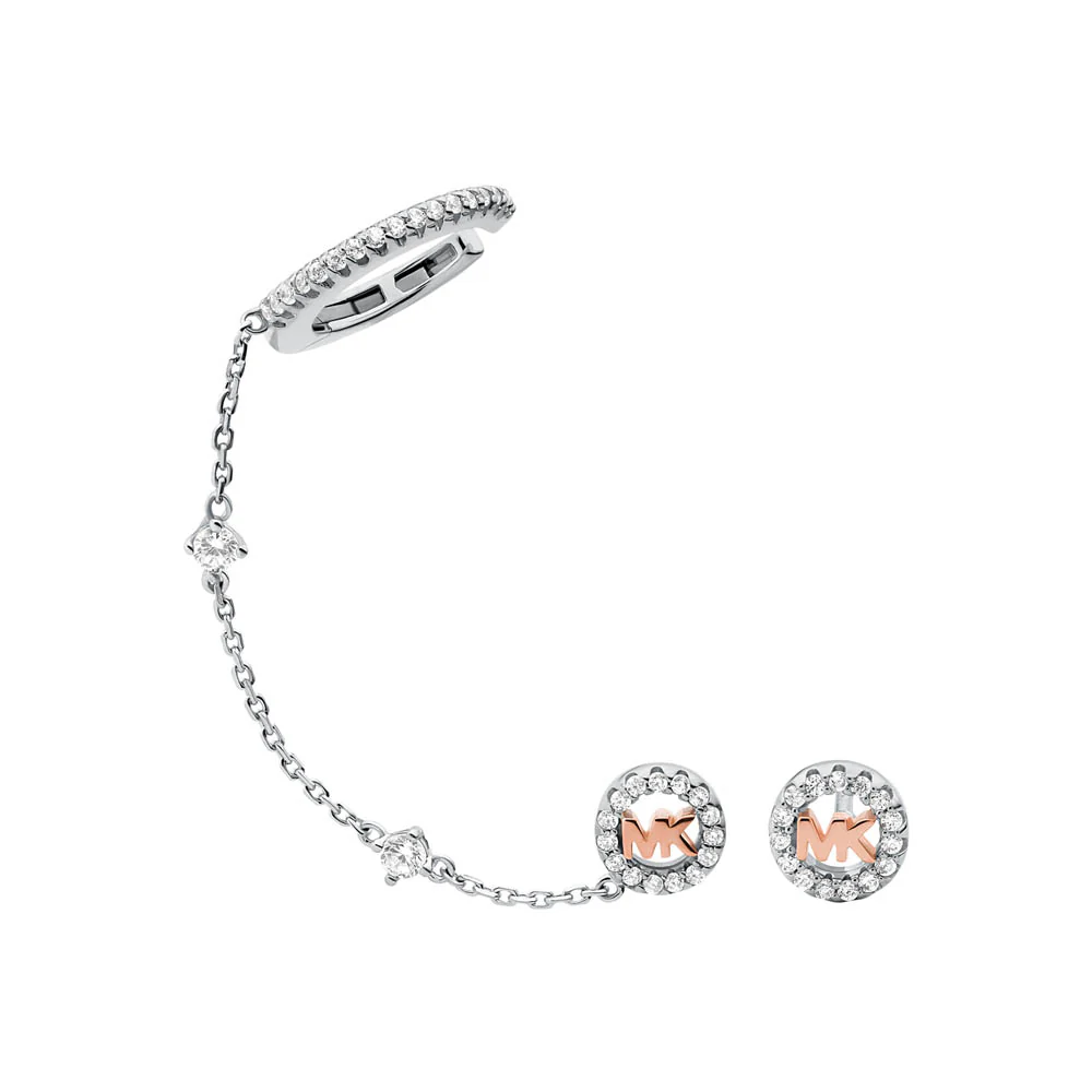 Michael Kors Sterling Slver Premium Logo Stud Cuff Earring - Image 3