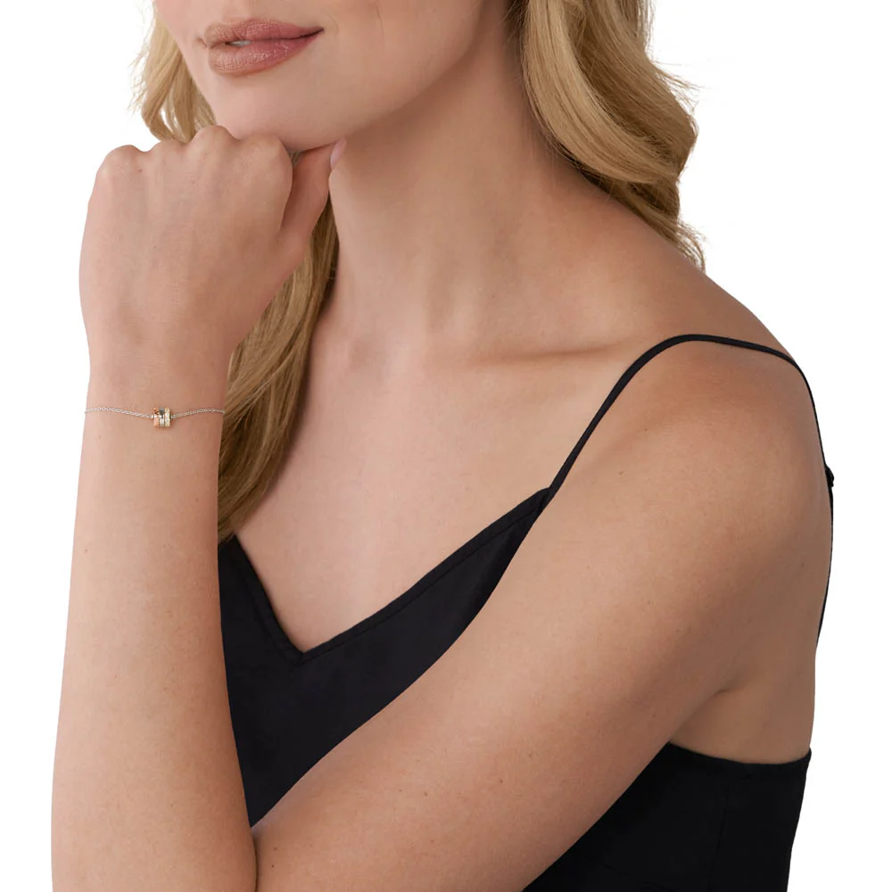 Michael Kors Three Tone Gold And Rose Gold Plated Sterling Silver Premium Rondelle Slider Bracelet - Image 4