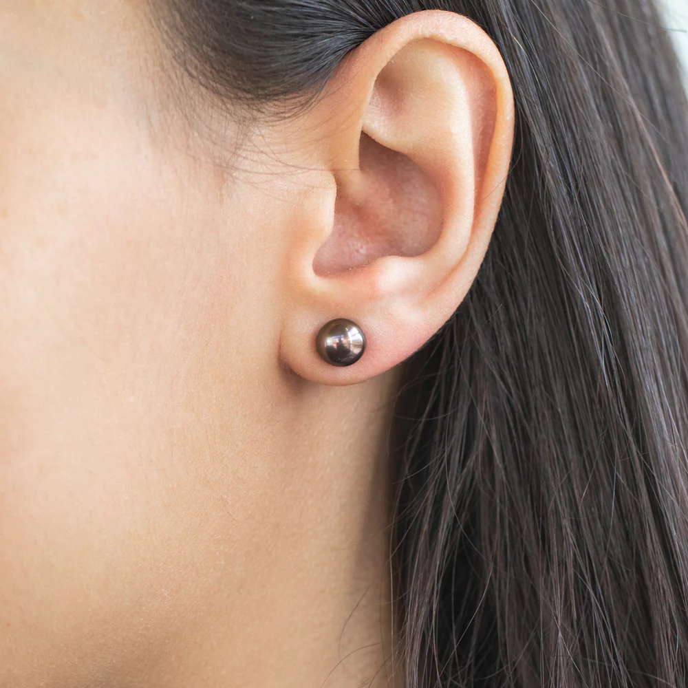 Mixed Colour Freshwater Pink White Grey Pearl Earring Stud Set - Image 2