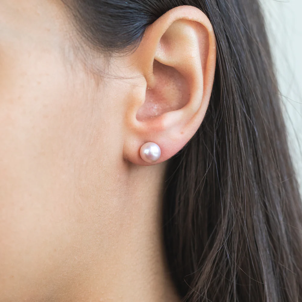 Mixed Colour Freshwater Pink White Grey Pearl Earring Stud Set - Image 4