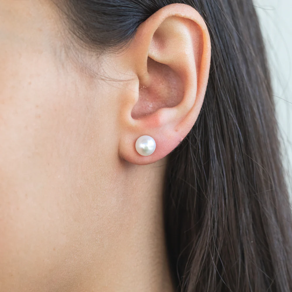 Mixed Colour Freshwater Pink White Grey Pearl Earring Stud Set - Image 5