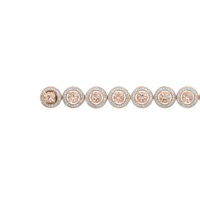 Morganite & Diamond Bracelet in 9ct Rose Gold - Image 2