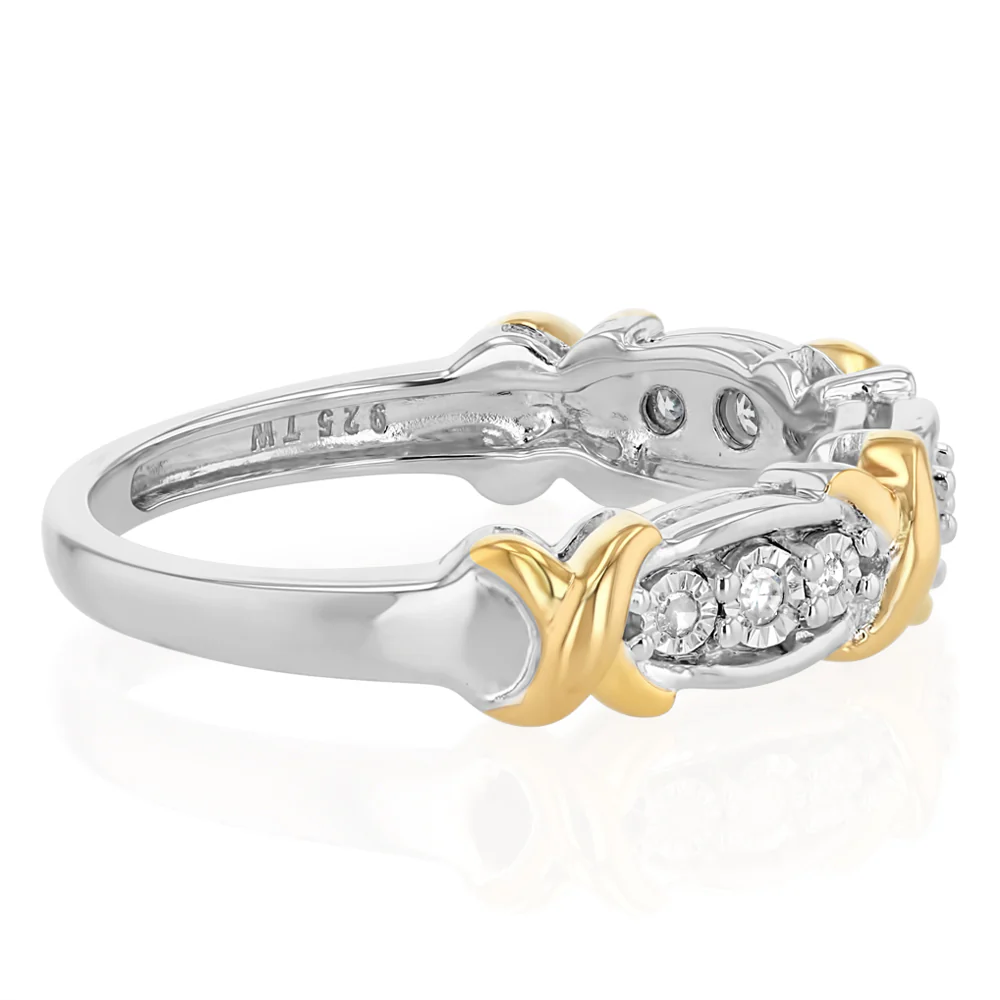 Natural Diamond Ring in Gold Plated Silver - Image 2