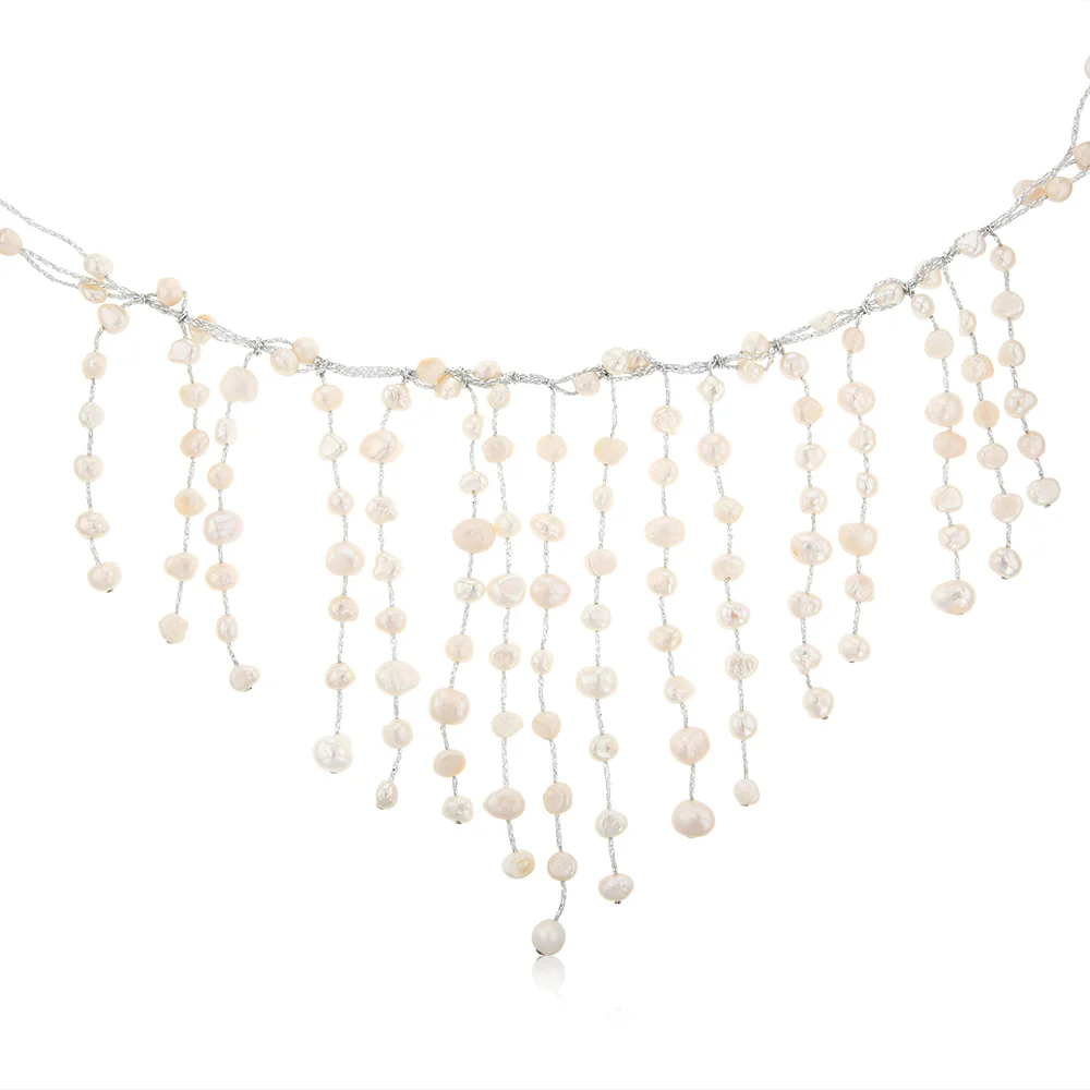 Natural Freshwater Baroque Pearl Necklace 40cm + 5cm Extender in Sterling Silver - Image 2