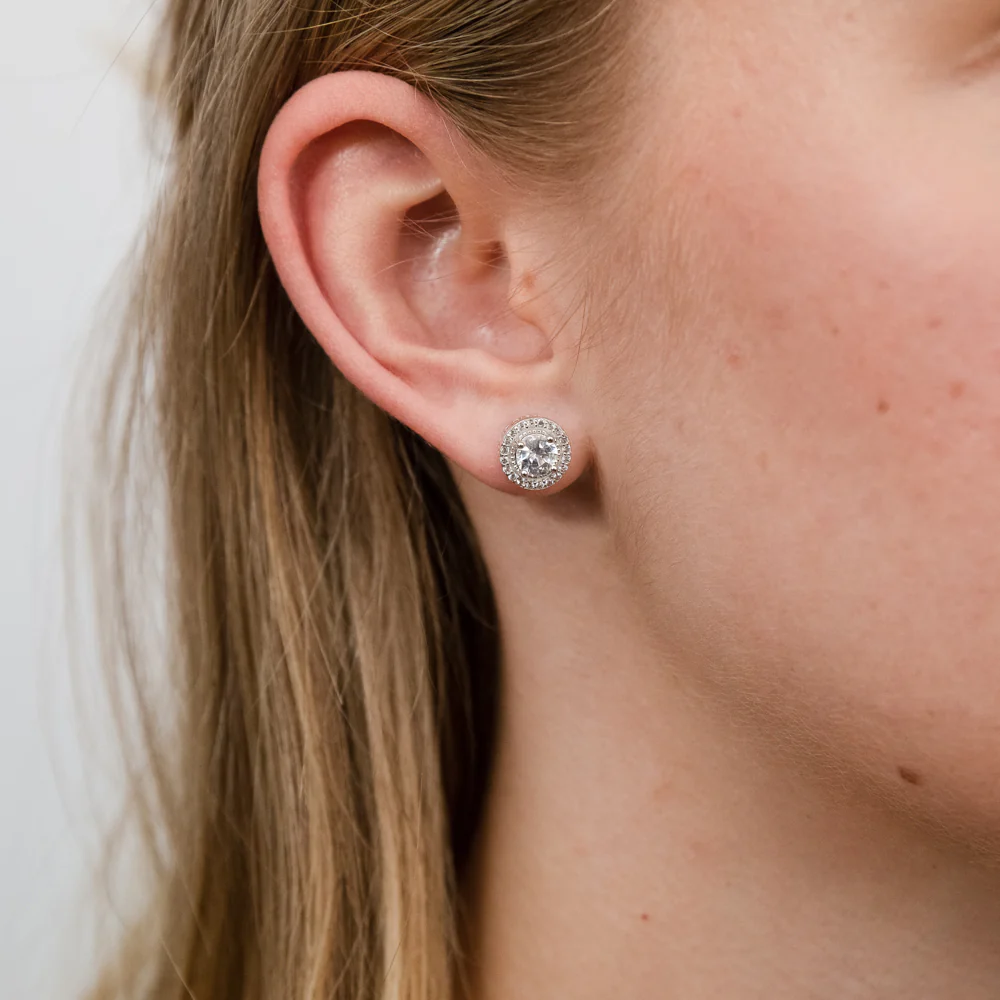 Natural White Sapphire Pendant and Earring Set on Chain in Sterling Silver - Image 4