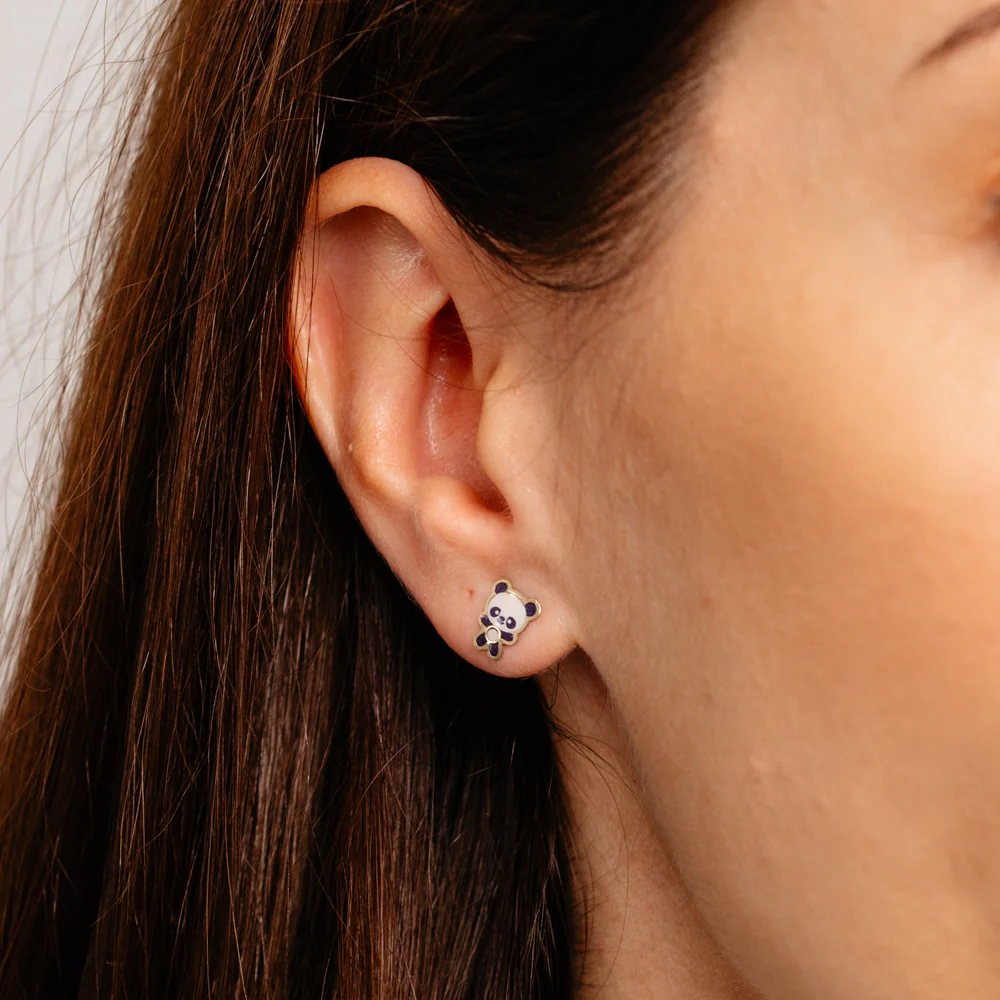 Panda Stud Earrings in 9ct Yellow Gold - Image 2