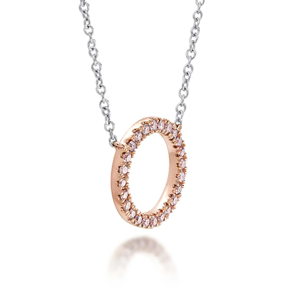 Pink Kimberley Diamond 18ct Rose & White Gold 1/5 Carat Circle of Life Pendant - Image 2